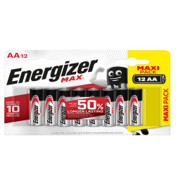 Pila stilo AA - 1,5V - Max alcalina - Energizer - blister 12 pezzi