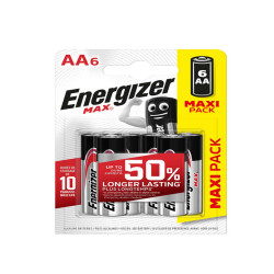 Pila stilo AA - 1,5V - Max alcalina - Energizer - blister 6 pezzi