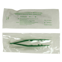Pinzetta sterile - monouso - 10 cm - verde - PVS