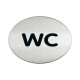 Pittogramma adesivo - WC - diametro 8,3 cm - acciaio - Durable