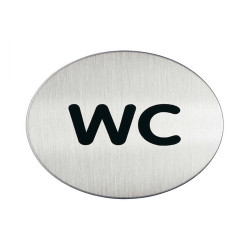 Pittogramma adesivo - WC - diametro 8,3 cm - acciaio - Durable