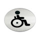 Pittogramma adesivo - WC diversamente abili - diametro 8,3 cm - acciaio - Durable