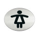 Pittogramma adesivo - WC donne - diametro 8,3 cm - acciaio - Durable