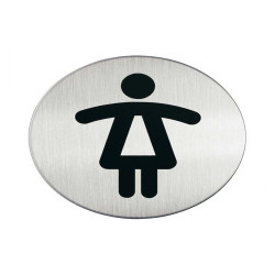 Pittogramma adesivo - WC donne - diametro 8,3 cm - acciaio - Durable
