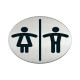 Pittogramma adesivo - WC donne/uomini - diametro 8,3 cm - acciaio - Durable
