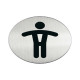 Pittogramma adesivo - WC uomini - diametro 8,3 cm - acciaio - Durable