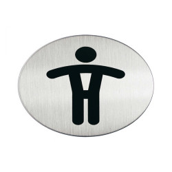 Pittogramma adesivo - WC uomini - diametro 8,3 cm - acciaio - Durable