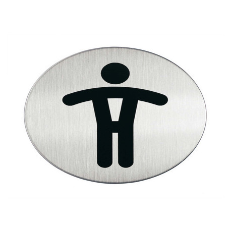 Pittogramma adesivo - WC uomini - diametro 8,3 cm - acciaio - Durable