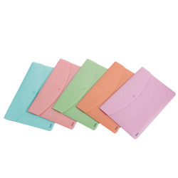 Busta con bottone Pastel - A4 - PP - colori assortiti - Favorit