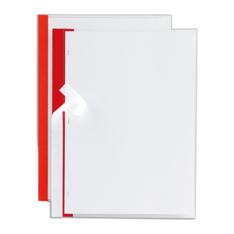 Cartelline Poli 200 - PPL - 21x29,7 cm - trasparente - dorso rosso - Sei Rota - conf. 10 pezzi