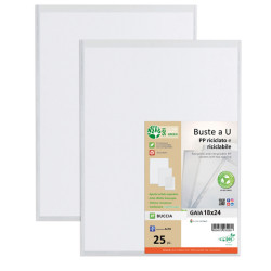 Buste a sacco Gaia - PP riciclato - 18 x 24 cm - buccia - trasparente - Sei rota - conf. 25 pezzi