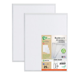 Buste a sacco Gaia - PP riciclato - 22 x 30 cm - buccia - trasparente - Sei rota - conf. 25 pezzi