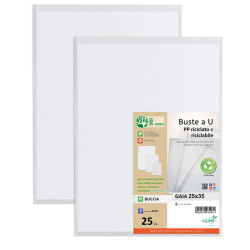 Buste a sacco Gaia - PP riciclato - 25 x 35 cm - buccia - trasparente - Sei rota - conf. 25 pezzi