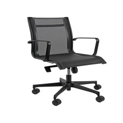 Poltrona direzionale Pollux all black PVD - con braccioli inclusi - nero - Unisit