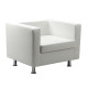 Poltrona Pragma PR1 - con braccioli inclusi - similpelle - bianco - Unisit