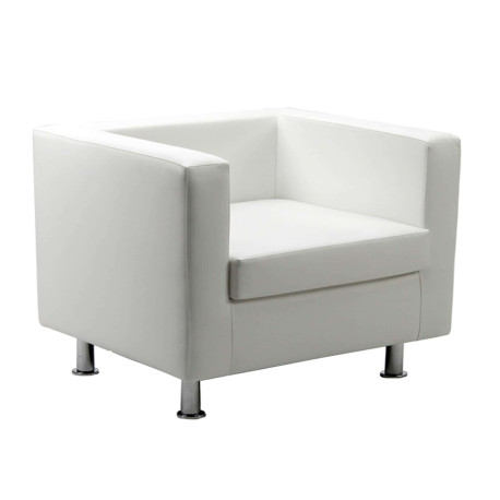 Poltrona Pragma PR1 - con braccioli inclusi - similpelle - bianco - Unisit