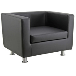Poltrona Pragma PR1 - con braccioli inclusi - similpelle - nero - Unisit