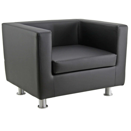 Poltrona Pragma PR1 - con braccioli inclusi - similpelle - nero - Unisit