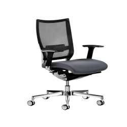 Poltrona semidirezionale Elite concept COT - con braccioli regolabili - nero - Unisit