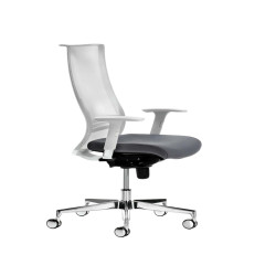 Poltrona semidirezionale Elite wing WIEB - con braccioli regolabili - grigio/bianco - Unisit