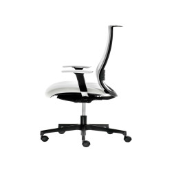 Poltrona semidirezionale Elite wing WITB - con braccioli regolabili - bianco/bianco - Unisit