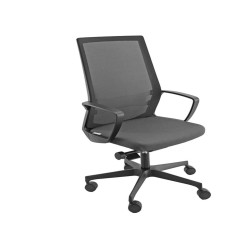 Poltrona semidirezionale I70 - con braccioli inclusi - grigio/nero - Unisit