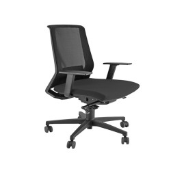 Poltrona semidirezionale Light - con ruote e braccioli - nero - Unisit