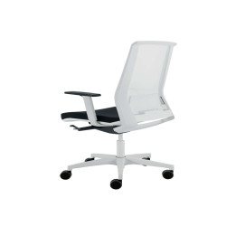 Poltrona semidirezionale Light LLB - con braccioli regolabili - nero/bianco - Unisit