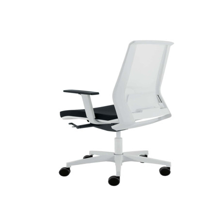 Poltrona semidirezionale Light LLB - con braccioli regolabili - nero/bianco - Unisit