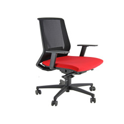 Poltrona semidirezionale Light LLN - con braccioli regolabili - rosso - Unisit