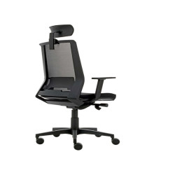 Poltrona semidirezionale Light LLNPG - con braccioli regolabili e poggiatesta - nero - Unisit