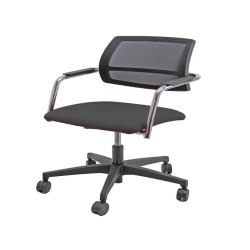 Poltroncina visitatore Lithium LTGN - con braccioli inclusi - nero - Unisit