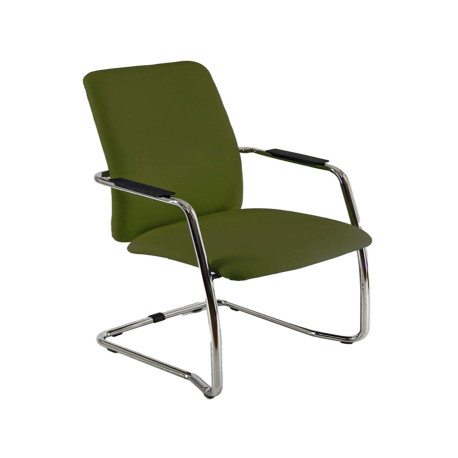 Poltroncina visitatore Lithium LTLTA - con braccioli inclusi - verde bruciato - Unisit