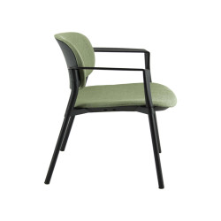 Poltroncina visitatore Step SPNSBR - con braccioli inclusi - verde bruciato - Unisit