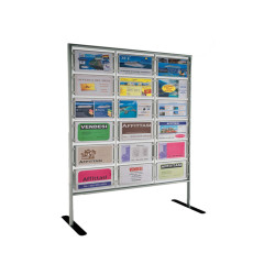 Porta avvisi Menpa da terra - 18 display A4 orizzontali - Tecnostyl