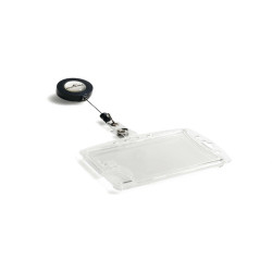 Portabadge Duo in acrilico con chiocciola - 2 tessere inseribili - 5,4 x 9 cm - Durable - conf. 10 pezzi