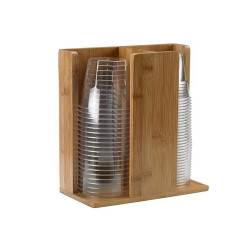Portabicchieri -  in bamboo - 21x11x30 cm - colore naturale - Leone