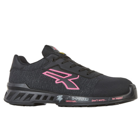Calzatura di sicurezza Michelle - S1PS FO SR ESD RedLeve - numero 37 - nero/rosa - U-Power