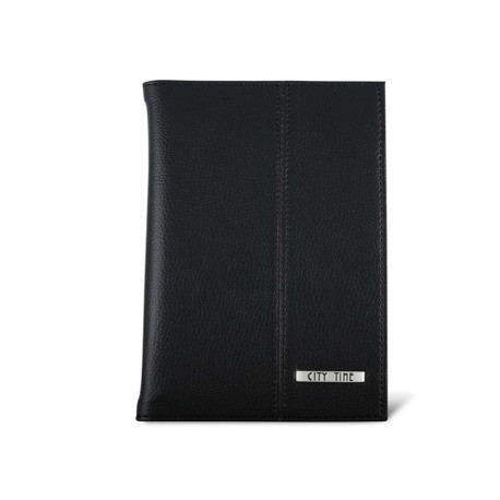 Portabiglietti da visita Professional - similpelle - nero - 12,5x23,5 cm - City Time