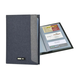 Portabiglietti in tessuto - 12 x 23 cm - capacità 64 biglietti - grigio - City Time