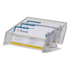 Portabiglietti multitasca Mr Acrylic - da scrivania - 12 x 9 x 7 cm - trasparente - Tecnostyl