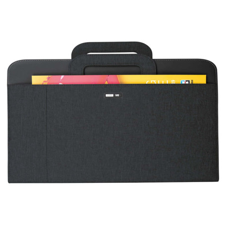 Portablocco - tessuto - c/anelli - nero - 28,5x36 cm - City Time