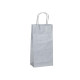 Portabottiglie BARBERA - maniglie cordino - 14 x 9 x 38 cm - carta biokraft - argento - Mainetti Bags - conf. 20 pezzi