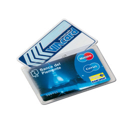 Portacard Cristalcard - per 2 tessere - 9,7x6,3 cm - Alplast - conf. 100 pezzi
