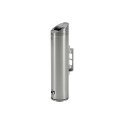 Portacenere murale - da esterno - diametro 10 cm - H 48 cm - acciaio inox