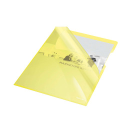 Cartellina a L - A4 - PVC - liscio pesante - giallo cristallo - Esselte - conf. 25 pezzi