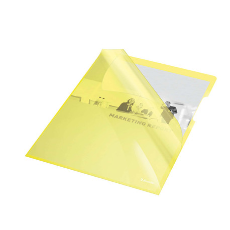 Cartellina a L - A4 - PVC - liscio pesante - giallo cristallo - Esselte - conf. 25 pezzi