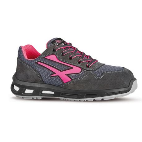 Calzatura di sicurezza Verok S1P SRC - nylon/pelle scamosciata - grigio/rosa - taglia 37 - U-Power
