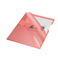Cartellina a L - A4 - PVC - liscio pesante - rosso cristallo - Esselte - conf. 25 pezzi