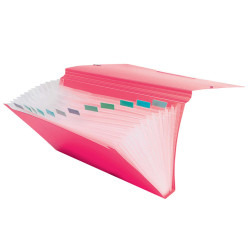 Portadocumenti a soffietto - 12 tasche - A4 - PP - colori assortiti - Colorosa